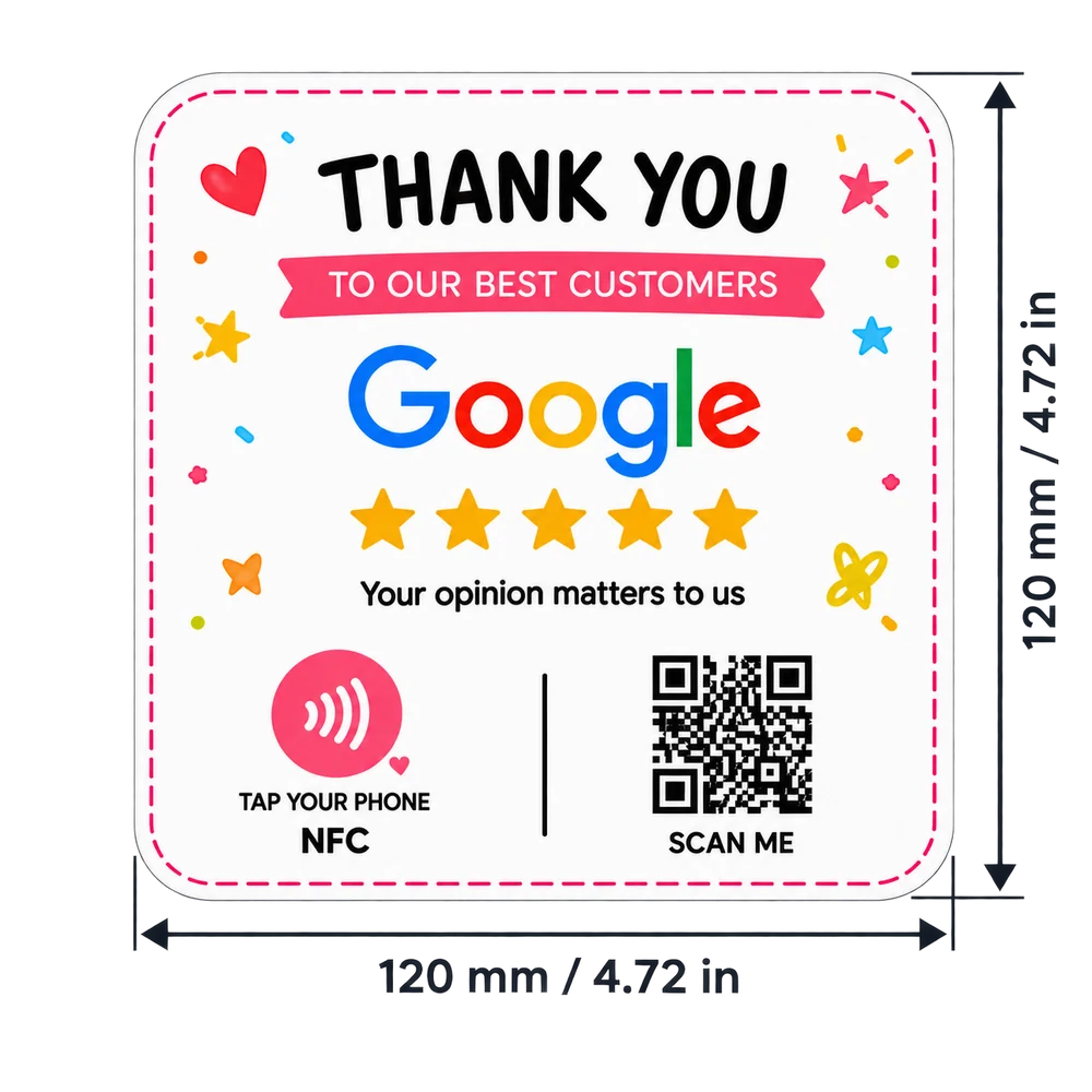 Square NFC plate size